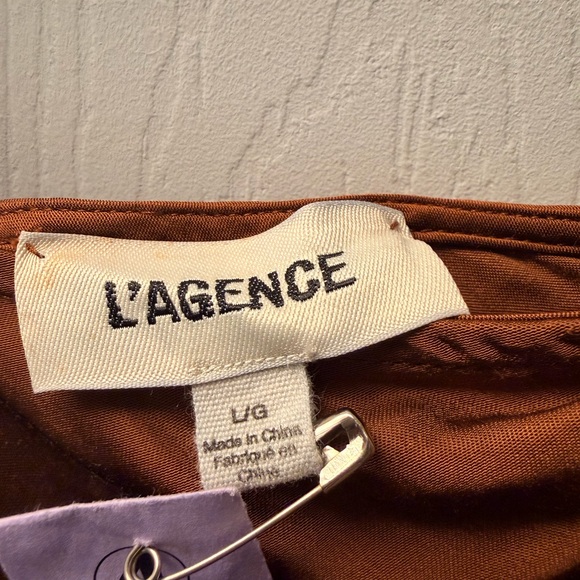 L’Agence One-Shoulder Dress, Asymmetrical, Elegant.  Gold chain should strap. - Picture 3 of 3